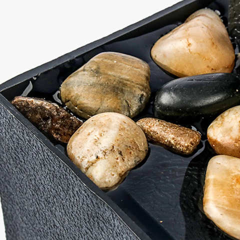 Fântână decorativă cu robinet plutitor, LED multicolor, pietre incluse, 11.5×11.5×28 cm, ideală pentru interior [5]