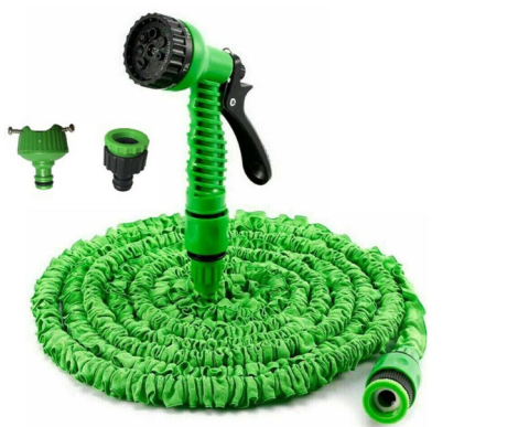 Furtun extensibil pentru grădină 45 m, pistol de pulverizare cu 7 moduri, conectori rapizi și adaptoare incluse, albastru/verde [4]