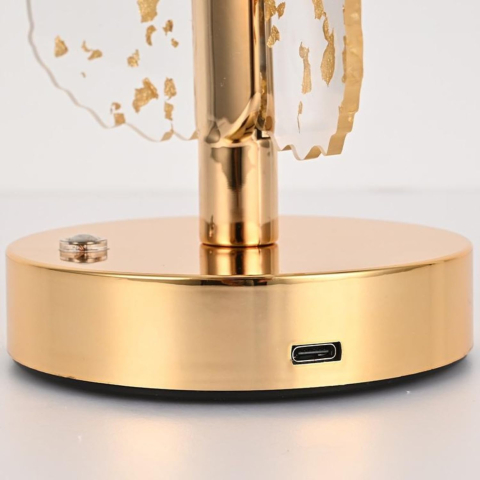 Lampă LED Decorativă în Formă de Brad, Reîncărcabilă și Portabilă, Consum Redus de Energie, Design Elegant Auriu, Ideală pentru Birou și Crearea unei Atmosfere Festive Moderne [2]