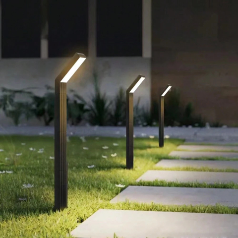 Lampi solare si lanterne led - Lampă solară LED grădină, design modular, înălțime reglabilă până la 97 cm, protecție IP65, rezistentă la intemperii