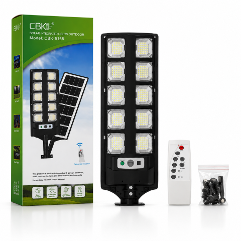 Lampi solare si lanterne led - Lampă Solară Stradală LED 60 cm, Panou Solar Integrat, 10 LED-uri de Înaltă Luminozitate, Senzor Crepuscular, Telecomandă Inclusă, Rezistentă la Apă, Iluminare Eficientă pentru Exterior