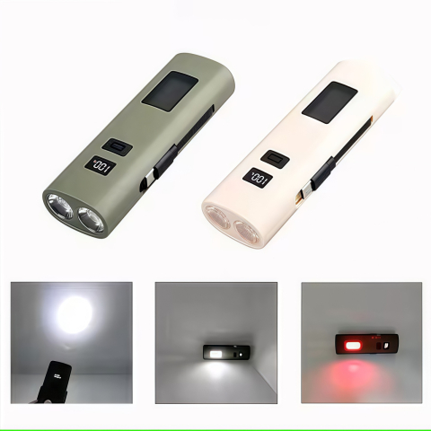 Lanternă LED Reîncărcabilă USB, 6 Moduri de Iluminare, Baterie 4000 mAh, Funcție Power Bank, Bază Magnetică, Portabilă pentru Camping, Casă și Atelier [9]