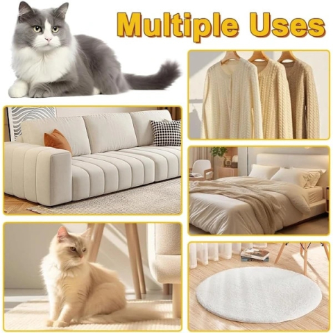 Mănușă 2 în 1 pentru Îndepărtarea Părului de Animale - Electrostatică, Lavabilă și Reutilizabilă, Design cu Două Fețe, Negru/Galben, pentru Animale și Suprafețe Textile [1]