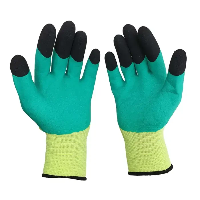 Set 2 Mănuși de lucru, antiaderente, cu aderență ridicată, pentru uz profesional, verde cu negru [1]