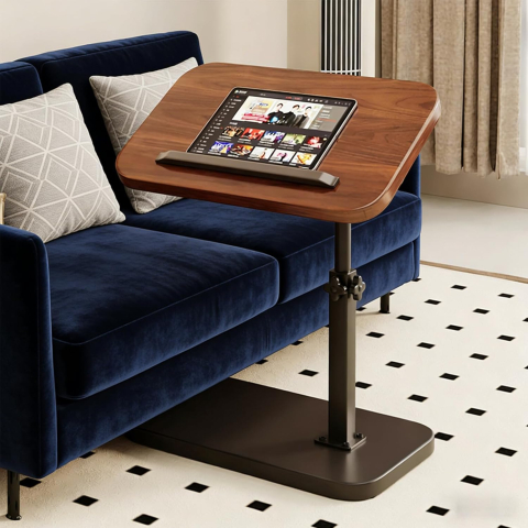 Masă tip C pentru laptop, reglabilă 45-80 cm, rotire 360°, blat pliabil 28×38 cm, structură metalică, potrivită pentru canapea și spații compacte [3]