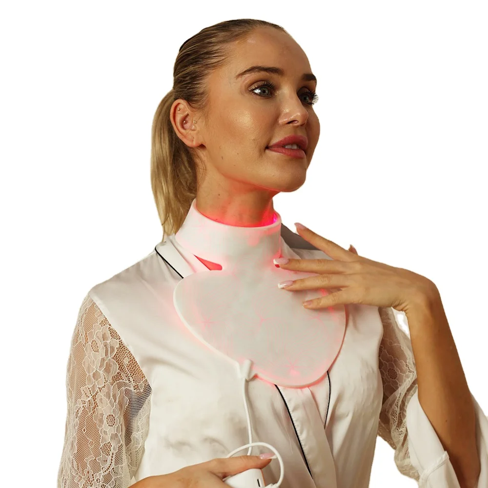 Mască facială LED profesională pentru față și gât, lumină roșie, 6 moduri, funcție timer și puls, design flexibil din silicon [3]