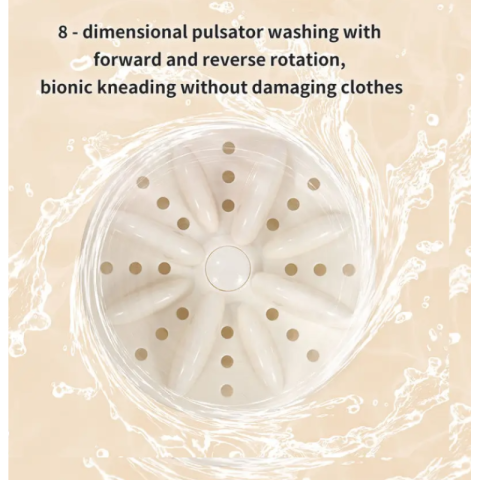 Mașină de spălat portabilă mini, cu 2 compartimente, ideală pentru șosete și lenjerie, consum redus, funcționare silențioasă, plastic, alb [3]