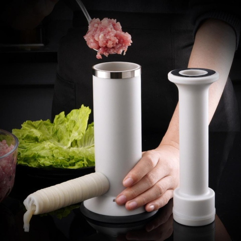 Mașină manuală pentru cârnați, model vertical compact, utilizare multifuncțională, material durabil, ușor de folosit și depozitat [1]