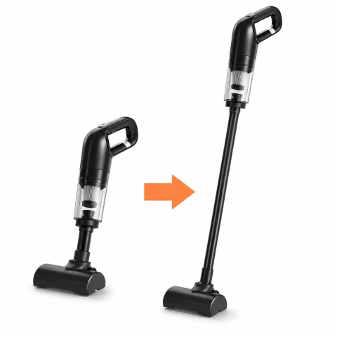 Casa si Bucatarie - Mini aspirator fără fir 2 în 1, 120 W, capacitate colectare 0.35 L, pentru mașină și locuință, autonomie până la 25 min, încărcare USB, negru