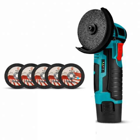 Scule Electrice si Unelte - Mini polizor unghiular portabil 48V 2Ah, 19.500 RPM, 5 discuri de tăiere incluse, 2 acumulatori