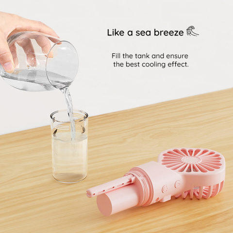 Mini ventilator USB portabil, 4 trepte de viteză, baterie 1200 mAh, 2.5W, din ABS, design compact 16×7×4 cm [2]
