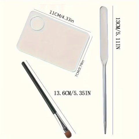 Paletă cosmetică acrilică 10×10×1 cm, ideală pentru amestecarea fondului de ten, fardurilor și cremelor, din ABS [1]
