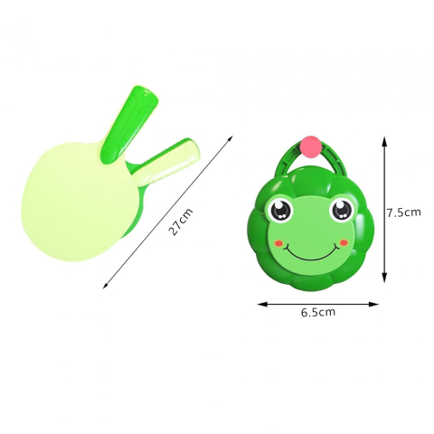 Palete tenis copii cu design broască și leu, set portabil pentru activități indoor, material ecologic, dimensiuni 7×7×13 cm [3]