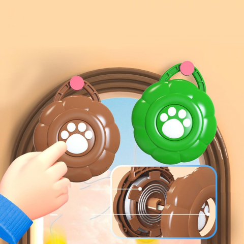 Palete tenis copii cu design broască și leu, set portabil pentru activități indoor, material ecologic, dimensiuni 7×7×13 cm [5]