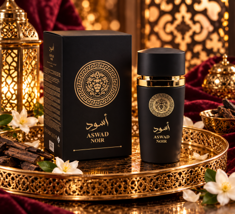 Parfumuri - Parfum Oriental Aswad Noir NB pentru Bărbați, Apă de Parfum cu Note Lemnoase și Condimentate, Aromă Intensă și Masculină, 100 ml