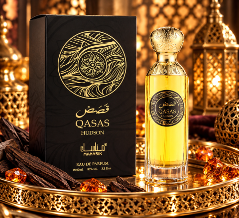 Parfumuri - Parfum Oriental Qasas Hudson MNS pentru Bărbați, Apă de Parfum cu Note Aromatice și Accente Lemnoase, Aromă Modernă și Sofisticată, Cu Caracter Masculin și Persistent, 100 ml