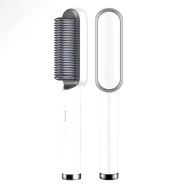 Aparate & Accesorii ingrijire personala - Perie Electrică pentru Coafat și Îndreptare Păr Rosu/Alb/Verde/Negru, Termostat Reglabil 130–200°C, Dual Voltage 100–240V, Cablu 170 cm