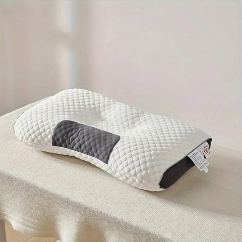 Produse medicale - Pernă Ortopedică Cervicală Ajustabilă - 3 Zone de Confort, Fibre Respirabile, Husă cu Fermoar, Lavabilă, pentru Dormit pe Spate, Lateral sau Stomac, 65 x 40 cm