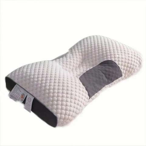 Pernă Ortopedică Cervicală Ajustabilă - 3 Zone de Confort, Fibre Respirabile, Husă cu Fermoar, Lavabilă, pentru Dormit pe Spate, Lateral sau Stomac, 65 x 40 cm [6]