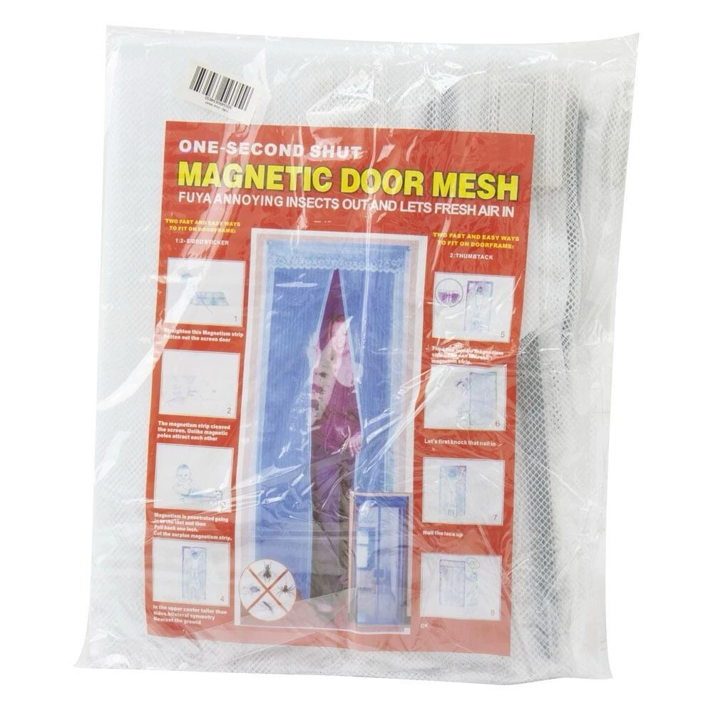 Plasă anti-insecte pentru ușă 48×205 cm, sistem magnetic cu închidere automată, material respirabil, montare rapidă, culoare alb [0]