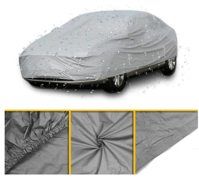 Prelată auto impermeabilă 540x175x120 cm, PP netesut cu protecție UV, fixare cu benzi elastice și curele, geantă inclusă, gri [1]