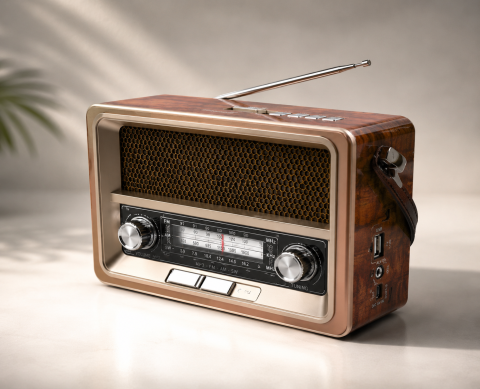 Radio cu ceas & portabile - Radio Portabil Bluetooth Retro YG-2111BTS, Radio FM/AM/SW și Redare MP3, Conectivitate Bluetooth, USB, Card TF și AUX, Difuzor Integrat, Acumulator Reîncărcabil, Dimensiuni 182 × 131 × 69 mm