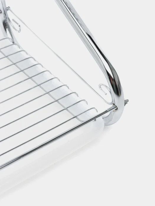 Scurgător de vase din oțel inoxidabil, strat dublu, cu tavă din plastic pentru scurgerea apei, dimensiuni mari 40,5 × 24 × 39 cm [3]