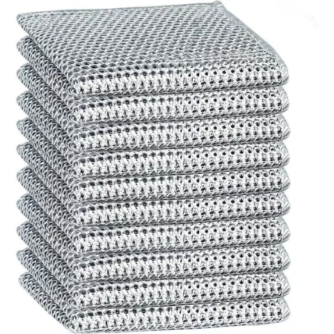 Casa si Bucatarie - Set 10 lavete din microfibră metalică 20×20 cm, anti-zgârieturi, durabile și reutilizabile, ideale pentru curățare bucătărie