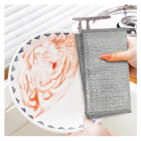 Set 10 lavete din microfibră metalică 20×20 cm, anti-zgârieturi, durabile și reutilizabile, ideale pentru curățare bucătărie [5]