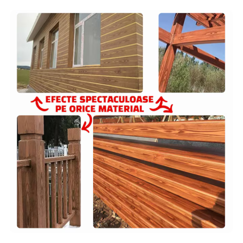 Set 2 aplicatoare vopsea efect lemn, textură realistă fibră lemn, pentru pereți și mobilier, utilizare ușoară, interior și exterior [1]