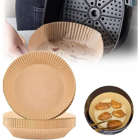 Set 50 Bucăți Hârtie de Copt 16,5 cm, Rezistentă la Apă și Ulei, Compatibilă cu Air Fryer, Cuptor și Tigaie, Ideală pentru Gătire Curată și Fără Lipire [6]