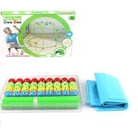 Set construcție cort pentru copii, din plastic colorat, sistem modular, potrivit pentru băieți și fete 3+, joacă interactivă [3]