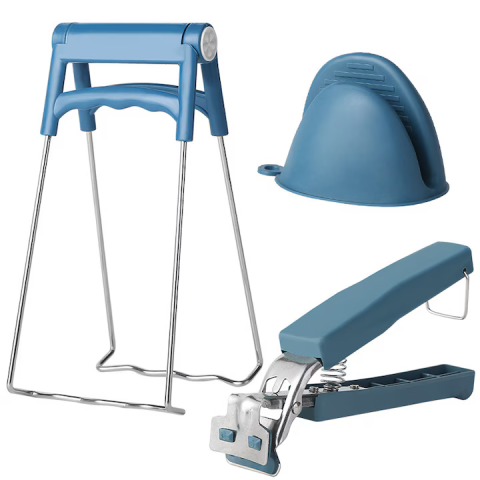 Set ustensile pentru bucătărie, clește cu silicon și mănuși rezistente la temperatură, oțel inoxidabil și ABS, utilizare sigură și ușoară [1]