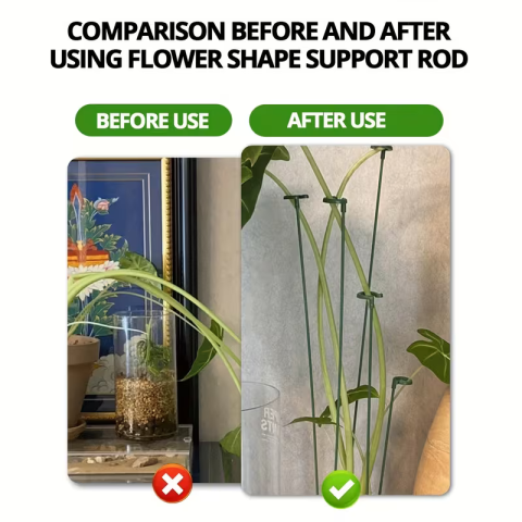 Stâlp de susținere pentru plante, țăruș verde din plastic, pentru îndreptarea tulpinii, suport pentru flori în ghiveci [4]