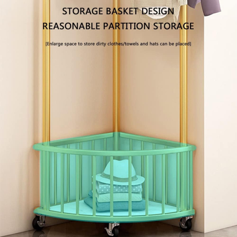 Suport Colț pentru Haine, Organizator cu Raft pentru Pantofi și Șină Independentă, Dimensiuni 30x41x160 cm, Ideal pentru Spații Mici, Asamblare Ușoară și Structură Stabilă [4]