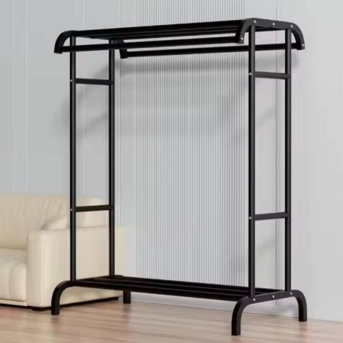 Suport Dublu pentru Haine cu Raft Pantofi - Structură Metalică, 70 kg Capacitate, 150 × 109 × 50 cm, Raft Superior pentru Depozitare, Design Modern [4]