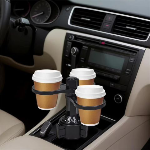 Suport universal auto pentru sticle și pahare, design extensibil, ajustare 360° și construcție robustă din ABS, ideal pentru interiorul mașinii [5]
