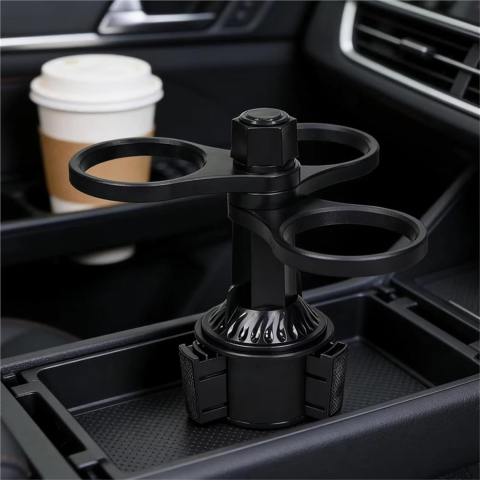 Suport universal auto pentru sticle și pahare, design extensibil, ajustare 360° și construcție robustă din ABS, ideal pentru interiorul mașinii [4]