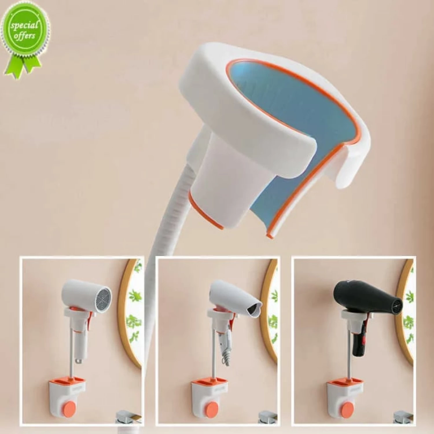 Rafturi, Organizatoare si Suporturi - https://www.maxtop.ro/continut/produse/508/1500/suport-uscator-de-par-cu-montare-pe-perete-fara-perforare-unghi-reglabil-plastic-rezistent-350g-compatibil-universal_3550.webp