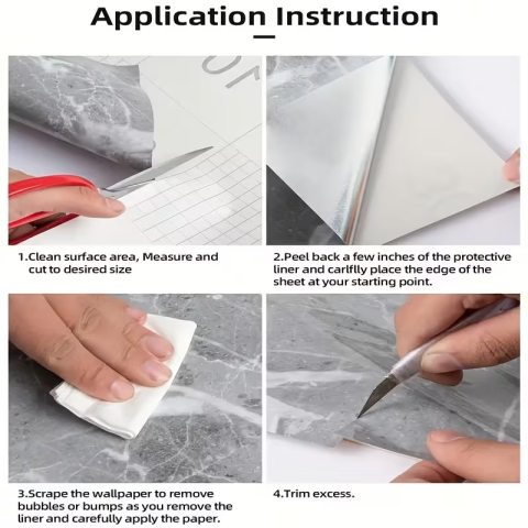 Tapet adeziv marmură bej 60×300 cm, PVC rezistent la apă și uzură, durabil și gros, montare simplă, pentru pereți și mobilă [2]