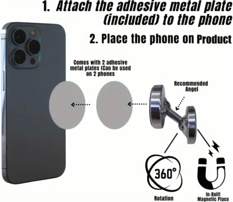 Trepied flexibil magnetic pentru telefon, rotație 360°, design compact și stabil, material durabil, ideal pentru antrenamente și uz zilnic [2]