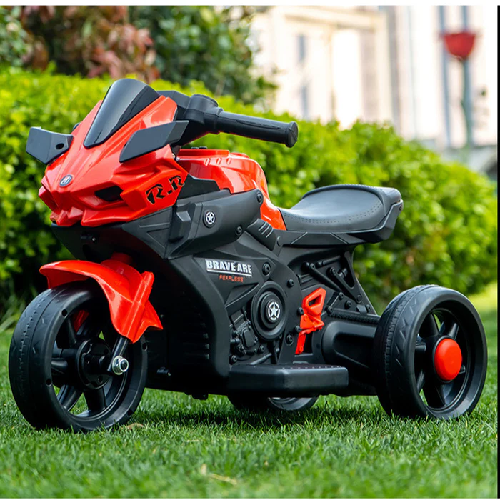 Motociclete si masini electrice copii - Tricicletă Electrică Formula TT pentru Copii 2–4 ani, 12V, Faruri LED și Muzică Integrată, Rosu