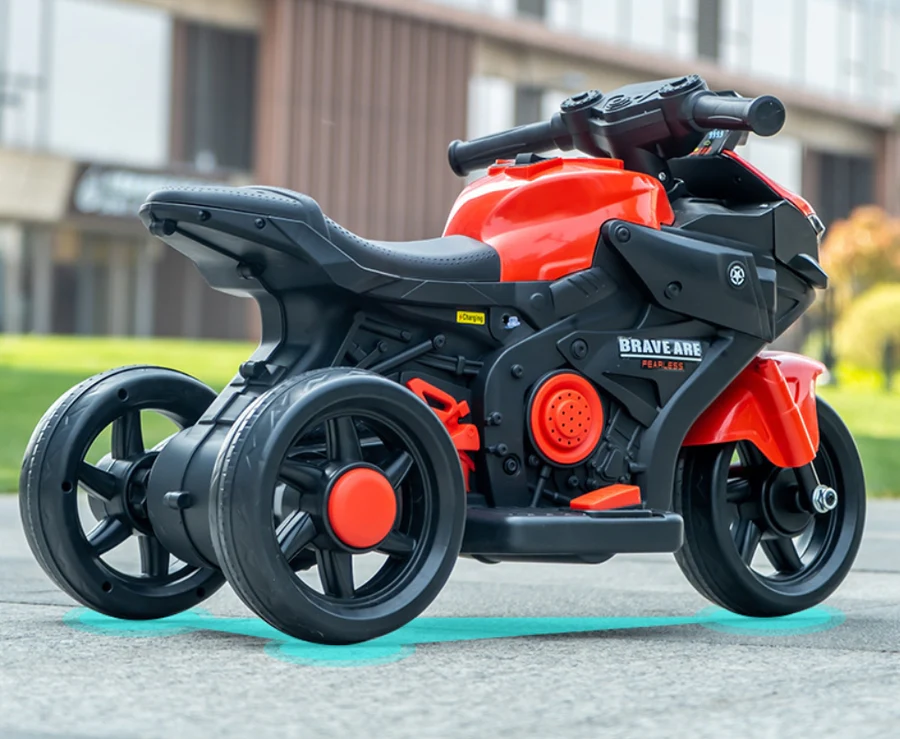 Tricicletă Electrică Formula TT pentru Copii 2–4 ani, 12V, Faruri LED și Muzică Integrată, Rosu [6]