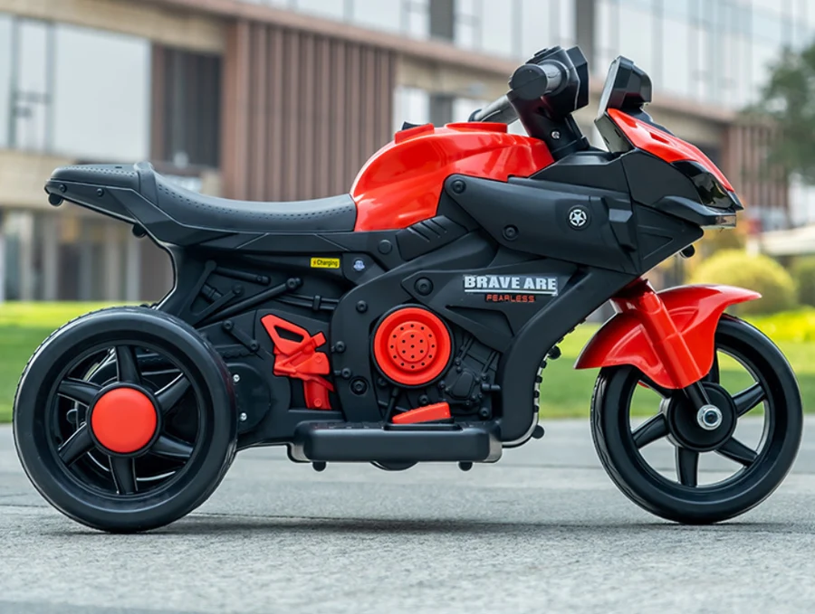 Tricicletă Electrică Formula TT pentru Copii 2–4 ani, 12V, Faruri LED și Muzică Integrată, Rosu [1]