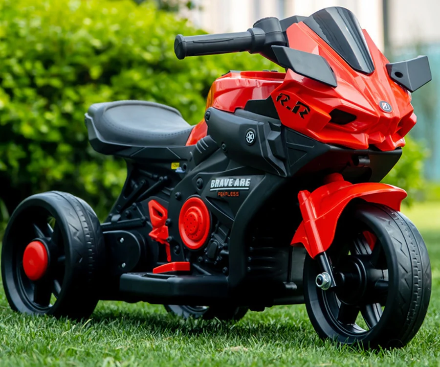Tricicletă Electrică Formula TT pentru Copii 2–4 ani, 12V, Faruri LED și Muzică Integrată, Rosu [7]