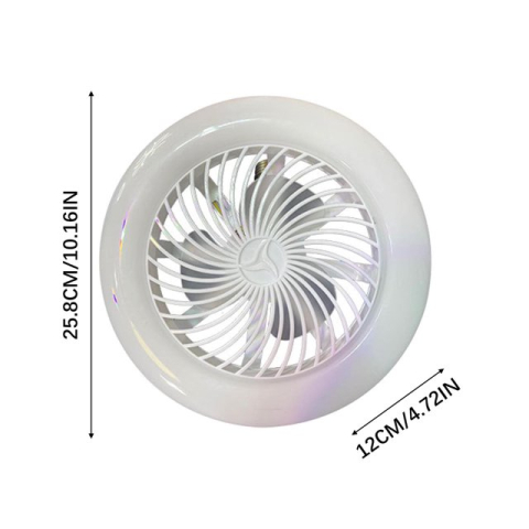 Ventilator de Tavan cu LED 30W, Telecomandă, 3 Trepte de Viteză, 3 Moduri de Iluminare, Flux Luminos 3600 lm, Funcție Timer și Sleep, Funcționare Silențioasă, Alimentare 85-265V, Alb [2]