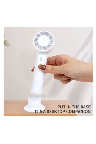 Ventilator portabil 3 în 1 cu suport telefon, alimentare USB reîncărcabilă, 3 trepte de viteză, compact și silențios [1]