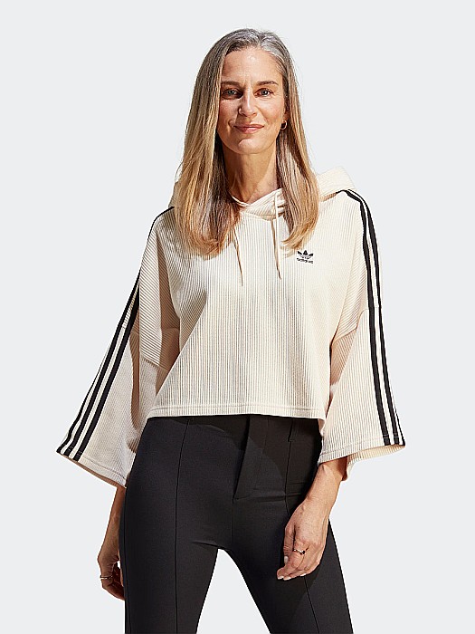 Bluz? Crop Hoodie Adidas IC5461 Bej , masura xl [5]