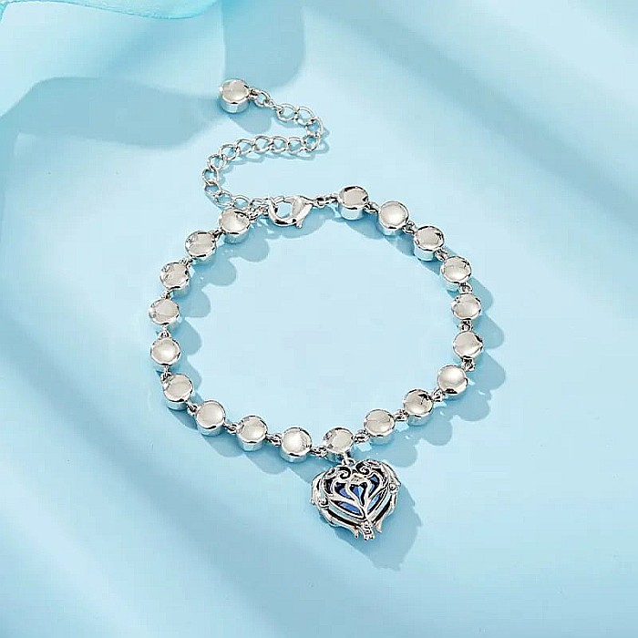 Bratara MBrands Angel, Charm in forma de inima cu cristal Austria, placata cu rodiu [5]
