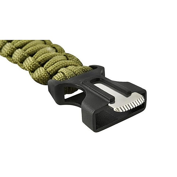 Bratara tactica ajustabila supravietuire MBrands  paracord, busola, termometru, cremene, fluier, fierastrau [4]